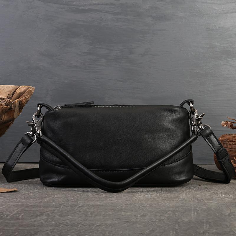 Oryginalna skórzana torba damska Vintage miękka skórzana torba typu poduszka duża pojemność torebka do ręki górna warstwa skóra bydlęca torba typu crossbody na ramię