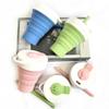 Silicone Coffee Cup Folding Bottle Pocket Cup Foldable Lightweight to Carry Retractable Water Bottle Belt Straw 450ml Latest