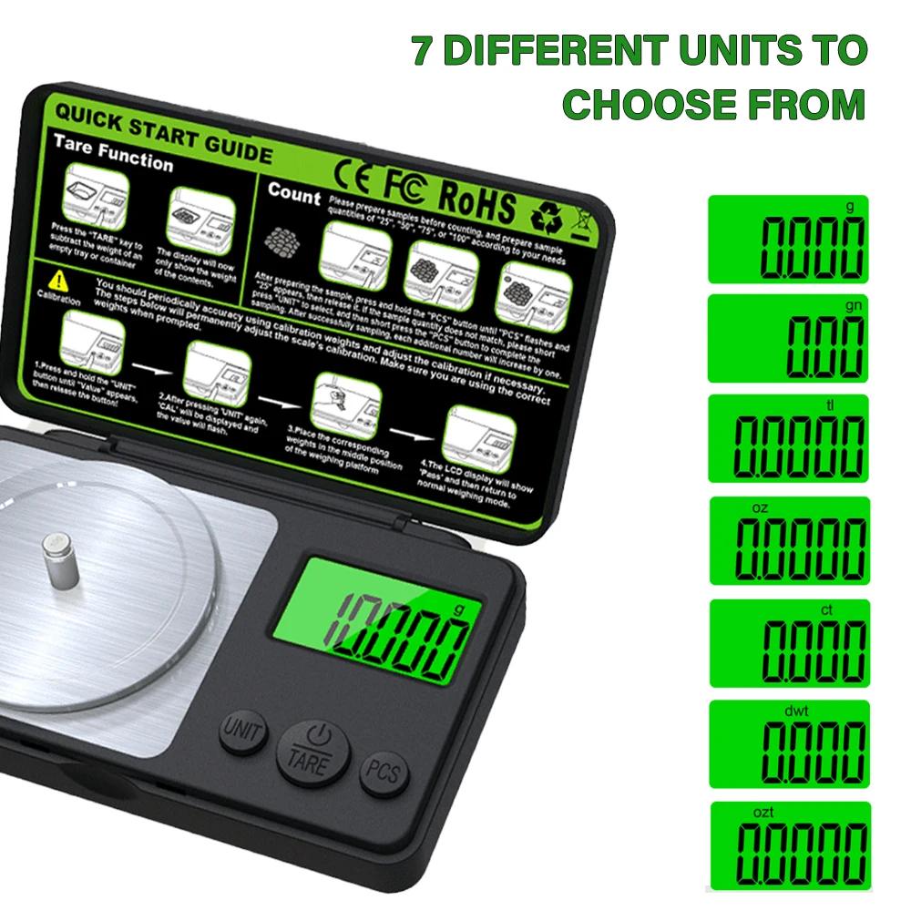 Balance Numérique Mini Haute Précision 0,001g Balance Milligrammes Bijoux Balance de Cuisine Portable pour la Cuisson 50/100g Balance Milligrammes Balance à Affichage Électronique