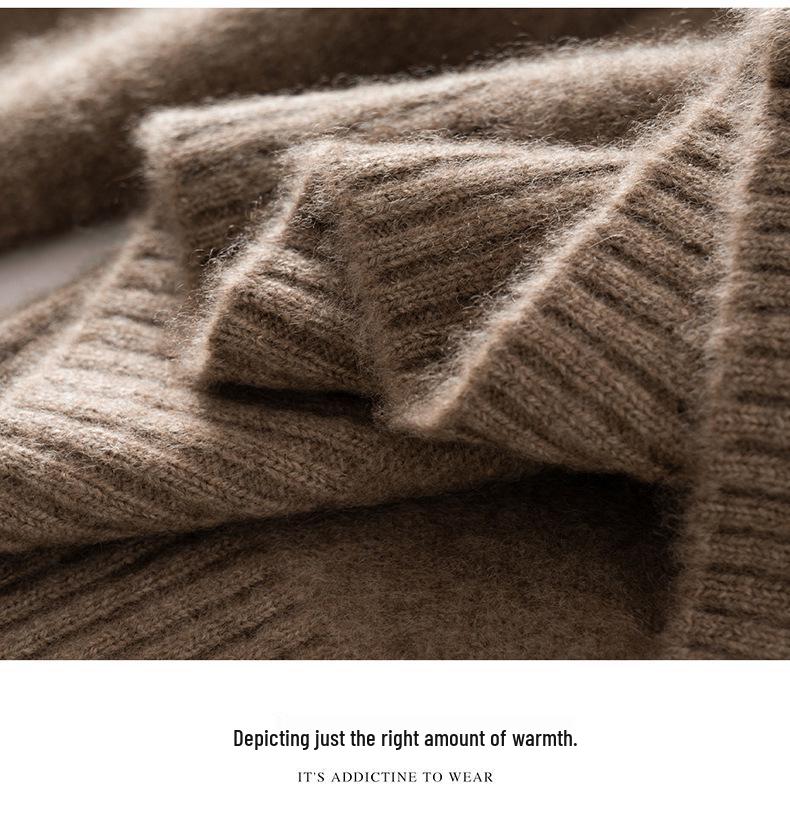 Autumn/Winter Women's Cashmere Knit Slimming Round Neck Button Sweater