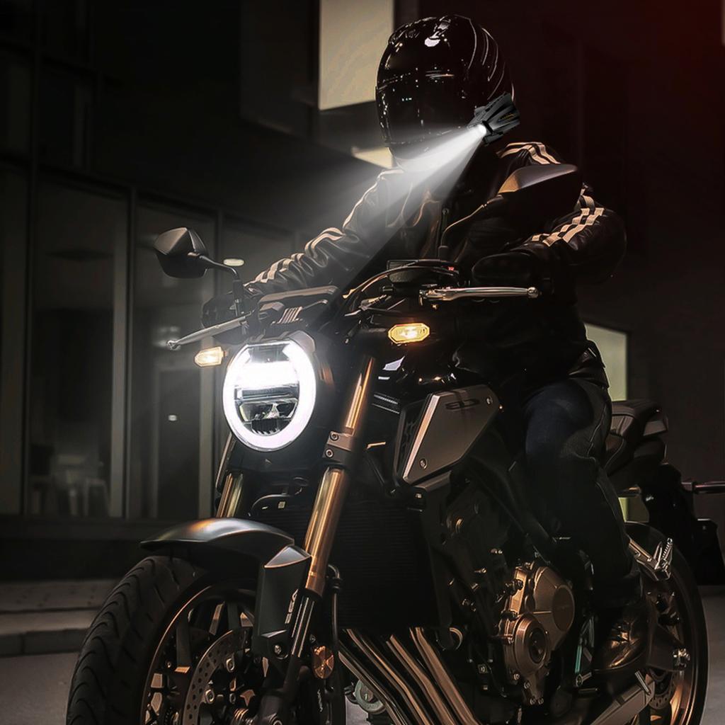 Motorcycle Helmet BT Headset Waterproof Motorcycle Headphones with Flashlight Wireless BT Headphones for All Helmets