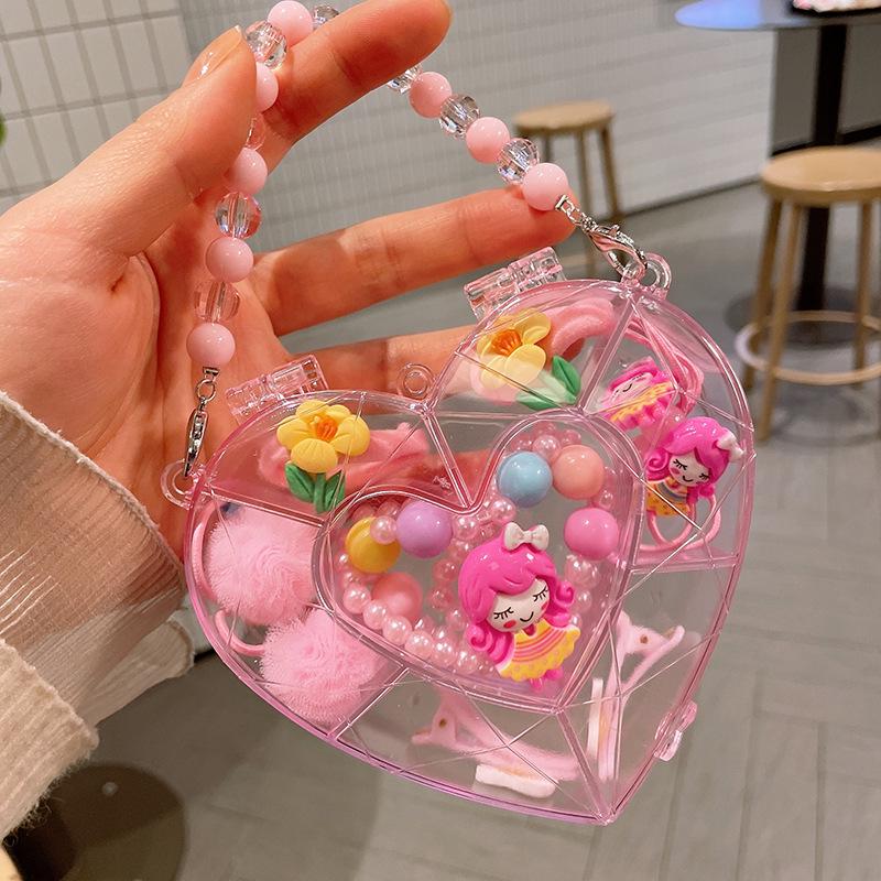 Coffret Cadeau Bijoux de Princesse pour Filles: Collier, Bracelet, Bague, Pince et Attache Cheveux