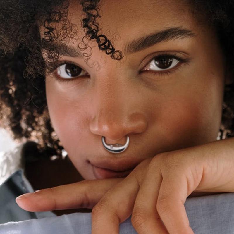 Elegante Neusring met Maan Waterdruppel Schitterende Neus Sieraden Unieke Maanvormige Neusring Versiering voor Dagelijks Gebruik