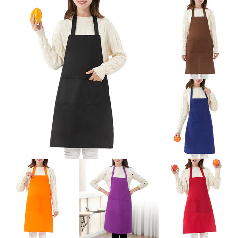 Women Men Cooking Kitchen Apron Solid Color Chef Waiter Coffee Shop BBQ Hairdresser Sleeveless Antifouling Aprons