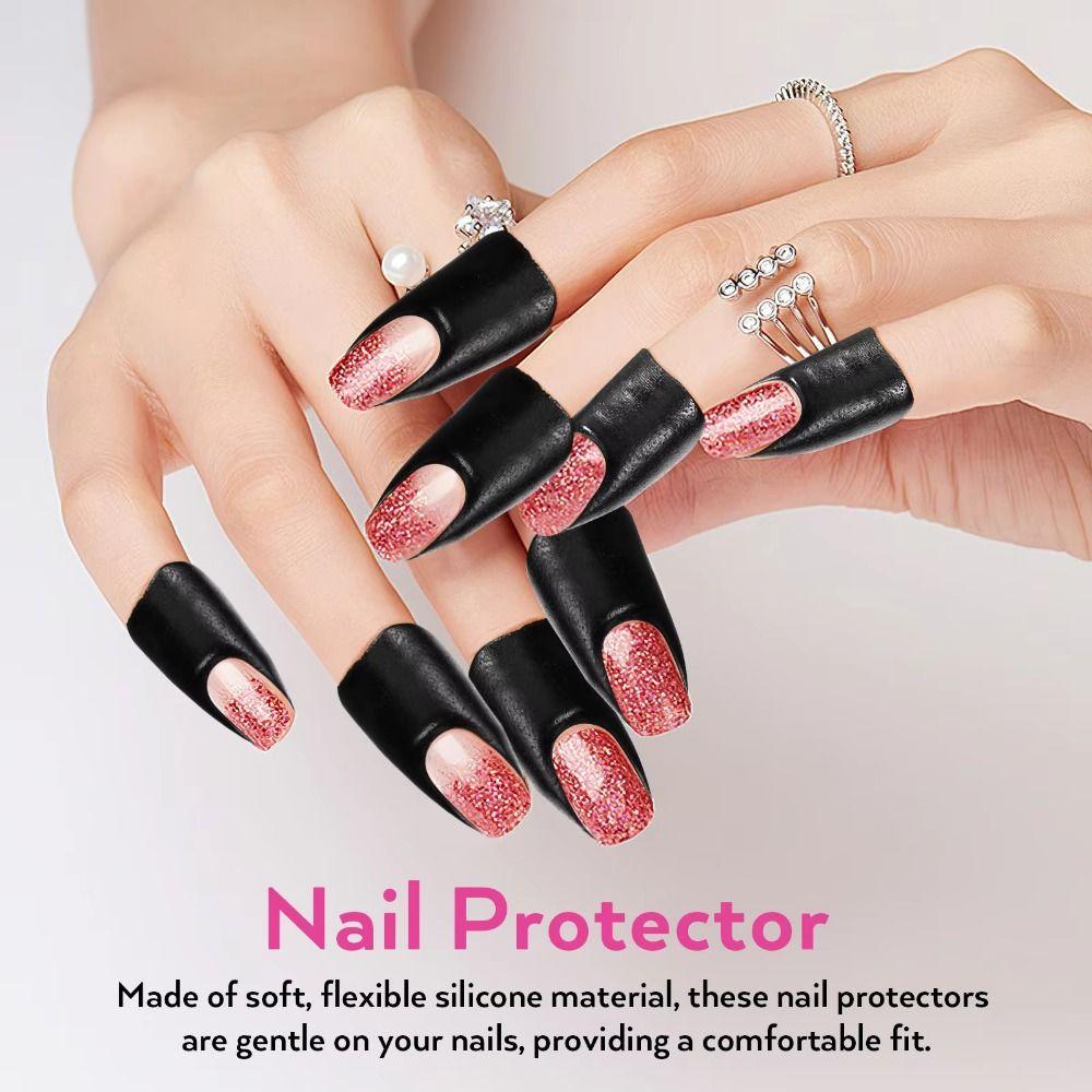 100Pcs Reusable Nail Polish Stickers U-Shape Anti-Overflow Tape Nail Art Tools