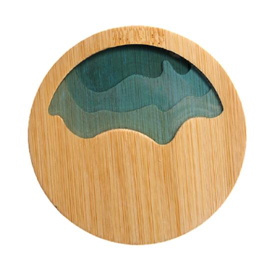 Podložka z epoxidové pryskyřice Krajina Průhledný držák bambusové izolace Coaster Cup Mat