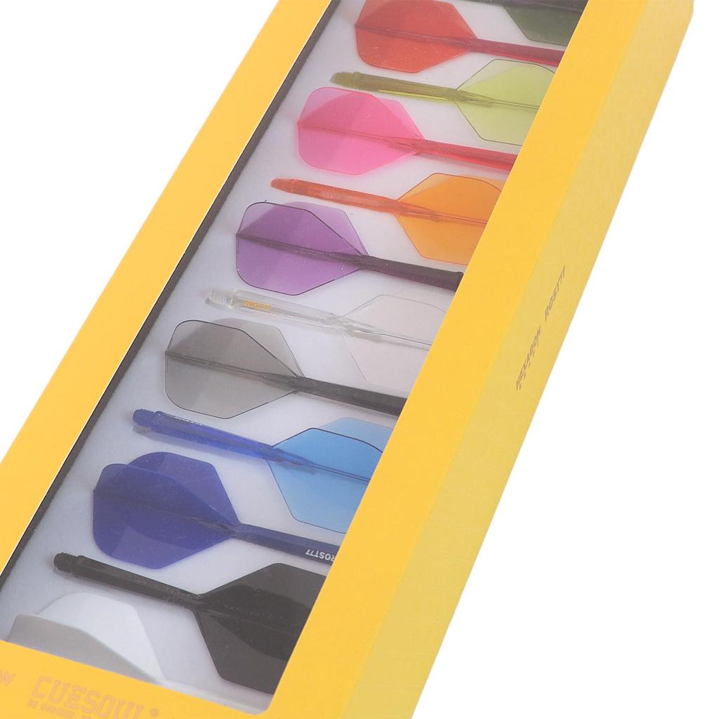 CUESOUL ROST 77 Transparent Set of Large One-Piece Flights, Standard, 12-Color Mix, 12, (CS-77-12XB-L)