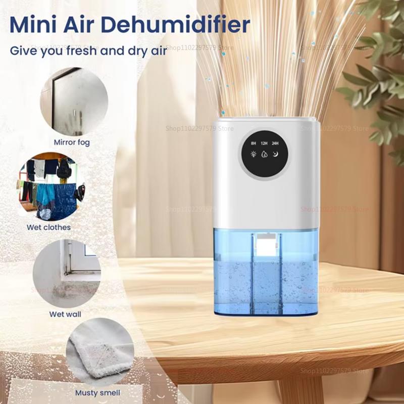 Compact Home Dehumidifier Dryer Portable Quiet Moisture Absorber Odor Mold Control for Bedroom Living Room Kitchen Closet