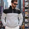 Lässiges Herren Sweatshirt mit Farbblockdesign, locker, übergroß, Stehkragen, Reißverschluss