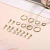 12 Pairs Mini Small Hoop Earrings Flat Back Stud Earrings 316L Stainless Steel Hoop Earrings for Women Men, Gold