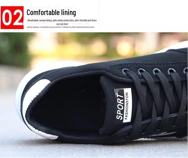 Chaussures de course imperméables en cuir pour homme – Noires, antidérapantes, décontractées, pour personnes d'âge moyen et âgées