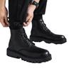 Internet celebrity Martin boots men's high-top tide summer and autumn British style retro mid-top leather shoes heightening black leather boots