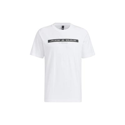 Graphic Print Sports Short Sleeve T-shirt Men Tops White HE9949