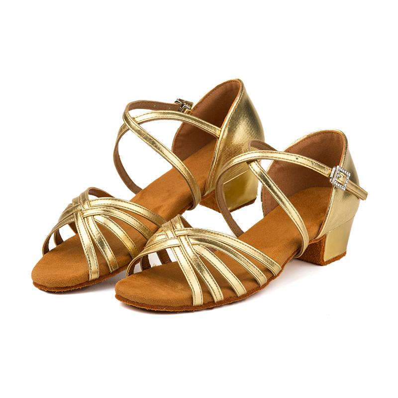 Heiß verkaufende professionelle Kinder-Latein-Tanzschuhe Mädchen weiße Tanzschuhe weiche Sohle niedriger Absatz Damen-Latein-Tanzschuhe