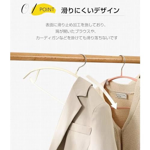 Cozyone Non-Slip Hangers, 10-Pack, Anti-Slip, Slim, for Drying Clothes, Jacket Hangers, Storage Hangers, Heavy-Duty Hangers, Keeps Clothes from Slippi