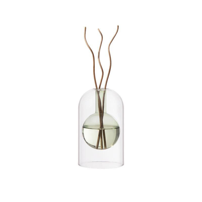 Transparent Double-layer Glass Vase Scented Bottle Candlestick Incense Base Terrarium Flower Vase Home Decoration Accessories