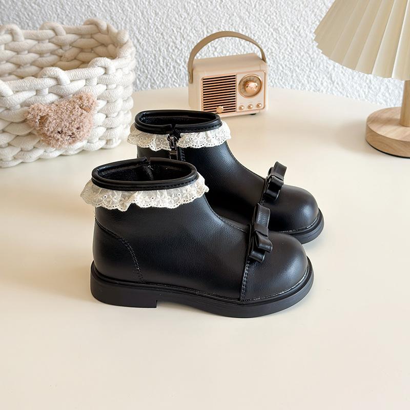 

Child Winter Boot Korean Version Child Flat Short Boots Girls Anti slip Snow Cotton Boots Child Autumn Boots 35 чорний