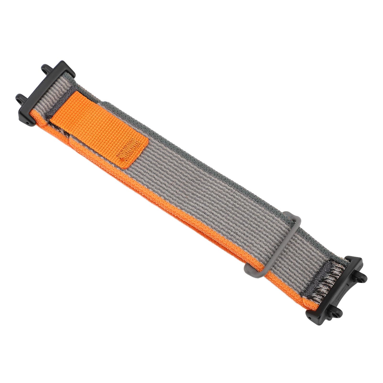 

Nylon Band for T Rex 3 Hook and Loop Adjustable Sporty Style Replacement Smartwatch Wristband Loop Strap Orange Gray