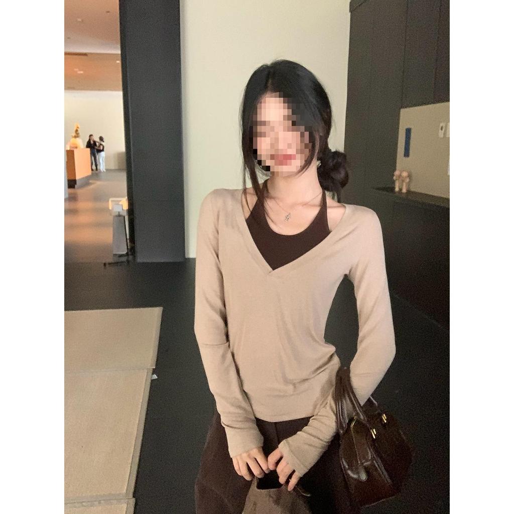 Women's Korean-Style Long-Sleeve Autumn T-Shirt - Elegant and Stylish Base Layer