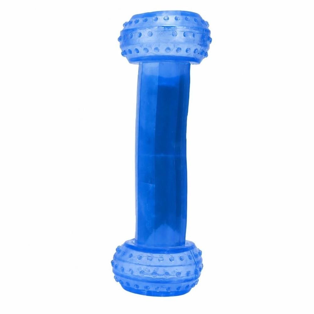 TPR Dog Chew Toy Dumbbell Shape Cooling Dog Toy Bite Tough Dog Teething Toy Teeth Cleaning