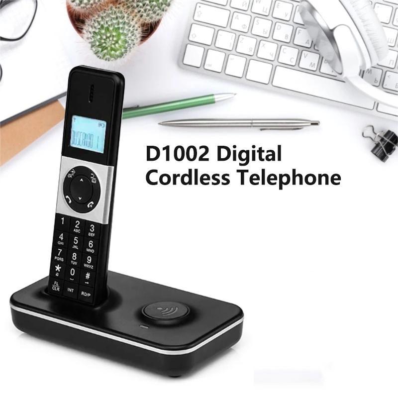 

D1002 Стационарный телефон 100-240 В Цифровой беспроводной идентификатор вызывающего абонента Хранение телефонного номера для дома и офиса в отеле Standard чёрный