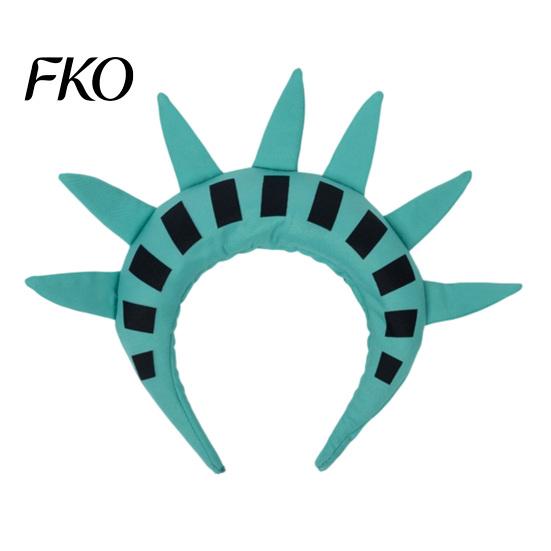 Vestito Accappatoio Azzurro Cielo Statua della Libertà per Bambini Adulti, Costume di Halloween Romano Donna Ragazza con Tiara e Torcia, Patriottico 4 Luglio