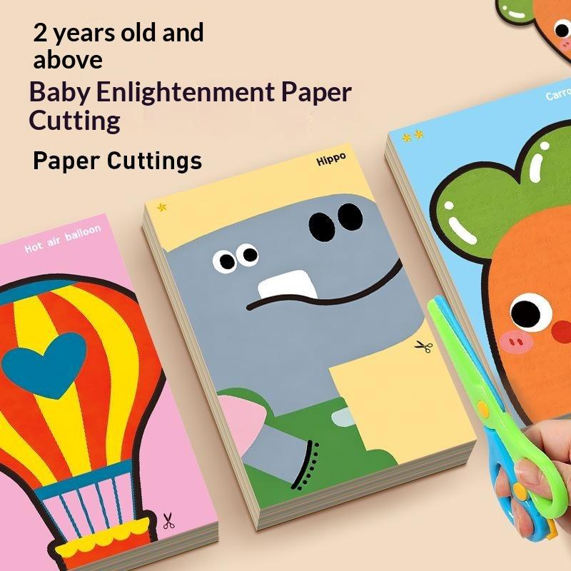 Handmade Paper Cuttings Interesting Origami Suit Dinosaur/Mushroom Patterns Including Scissors Parent-Child Interactive Toys