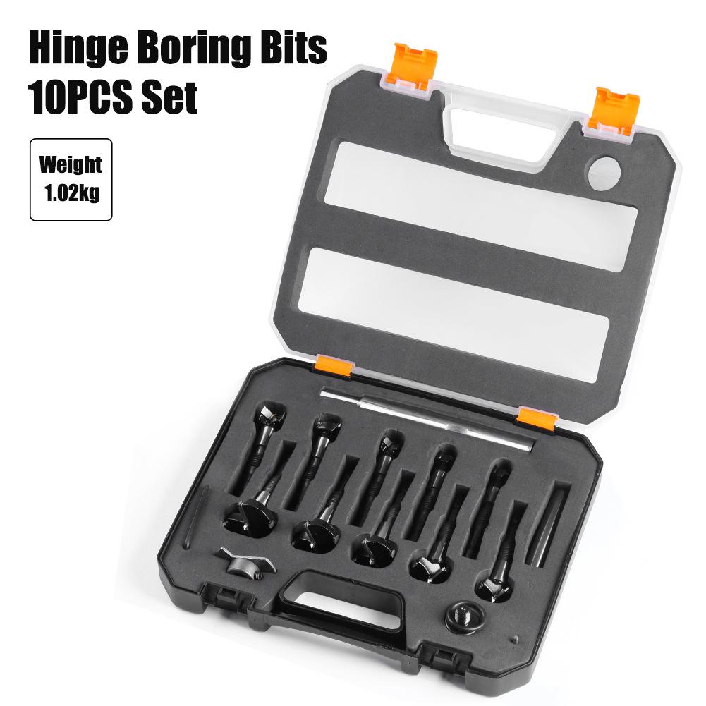 

10-Piece Set Of Multifunctional Woodworking Hole Opener External Thread Flat Wing Drill Extended Limit Wooden Board Hand Drill Reaming Drill Bit 10-Piece Multifunctional Wooden Open