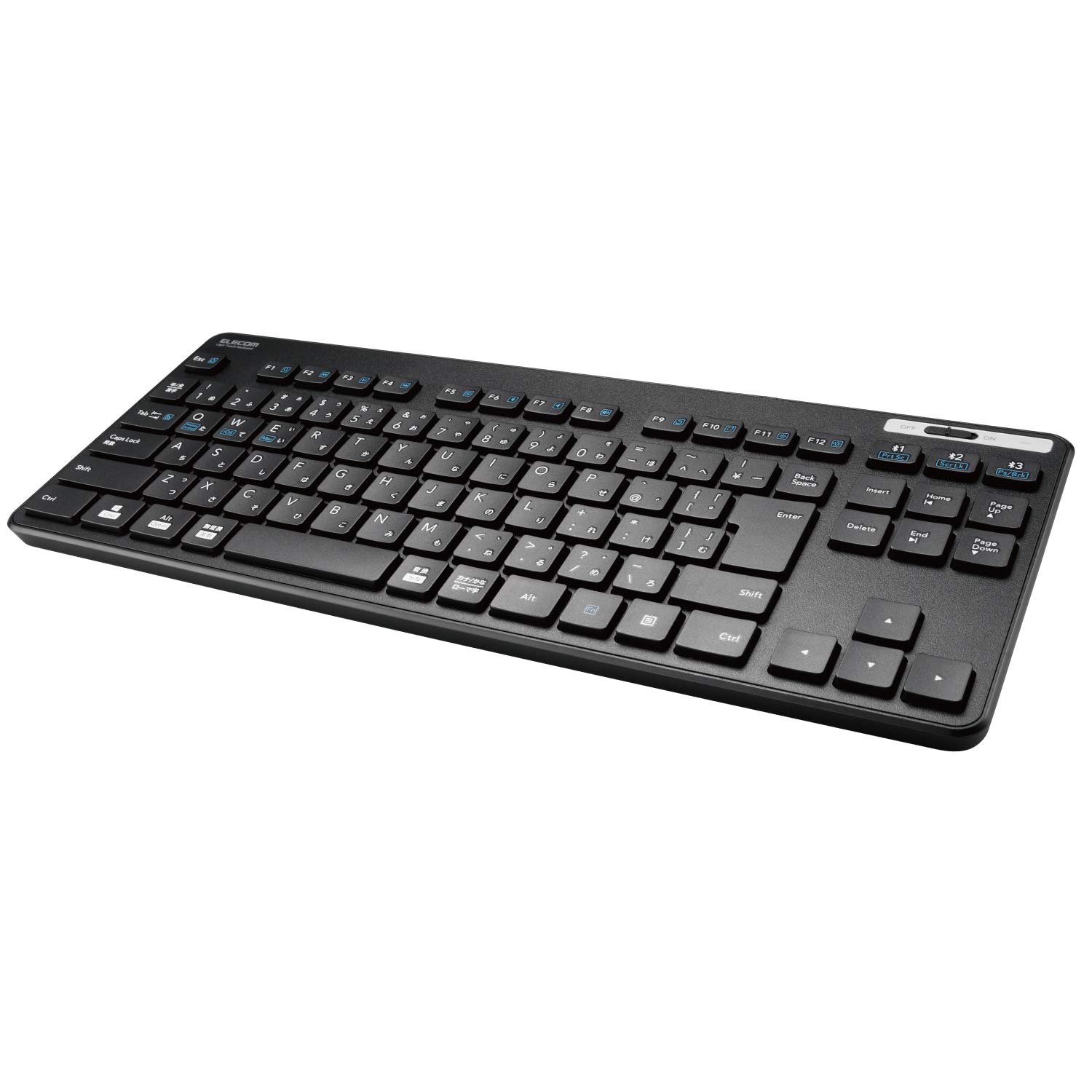 

ELECOM Bluetooth Compact Keyboard Thin Membrane Type Antibacterial Supports for Up to 3 Devices Black TK-FBM119KBK/EC Multi-Pairing чорний