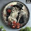 Vintage Metal Skull Poster Wall Art Retro Round Tin Sign for Bar