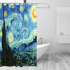1 Pezzo Tenda da Doccia Artistica Ispirata a Van Gogh - Perfetta Per la Decorazione del Bagno - Include 12 Ganci