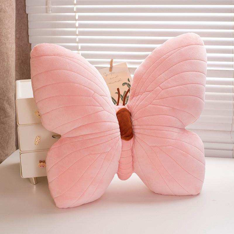 

Soft And Fluffy Pink Butterfly Pillow Cute Decorative Cushion For Stylish Bedrooms розовый