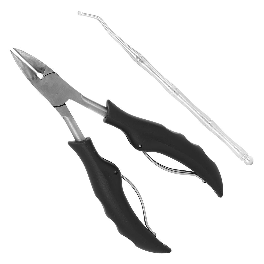 2pcs Stainless Steel Nail Clipper Set Professional Curved Blade Toenail Clippers