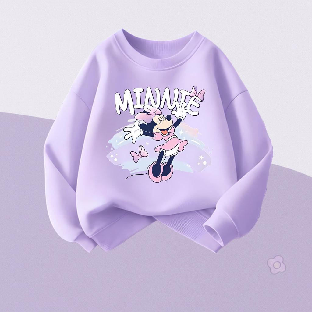2026 Autumn New Girls Casual Sweatshirts Kids O Neck Hoodies Cartoon Print Children's Long Sleeve Tops Breathable Sport Clothes