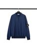 Stone Island Unisex Unifarbener Aufnäher Halber Reißverschluss Lockerer Pullover Hoodie