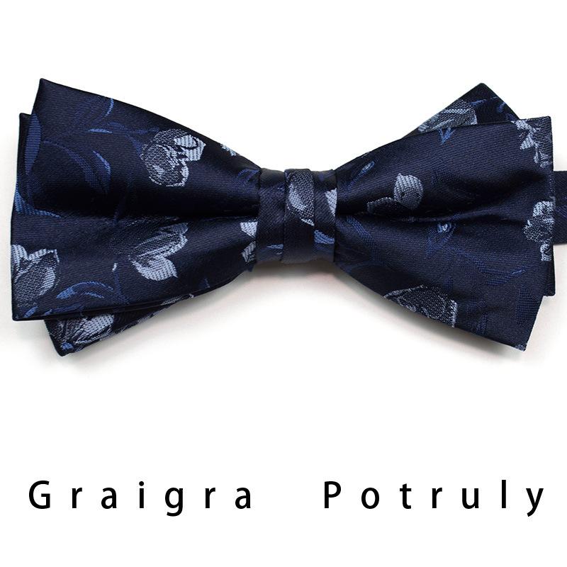 Men'S Formal Business Tie 8Cm Trend Ethnic Style Guochao Chinese Style Bow Tie Pocket Towel Set Retro Coffee