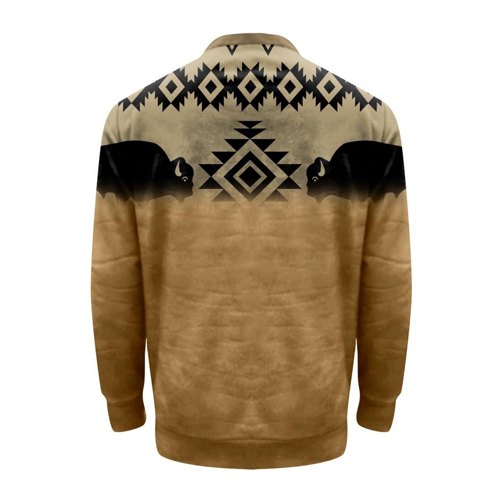 Men's Outdoor Vintage V-neck Button Long Sleeve Fashion Sports T-shirt