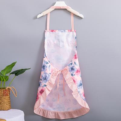Cotton Canvas Floral For Women'S Kitchen Oilproof Apron With Pockets And Adjustable Waist Belt Waterproof Sleeveless Bib Apron