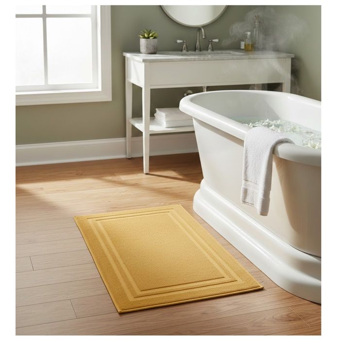 Tapis de bain en coton 45 x 70 cm Lilas curry