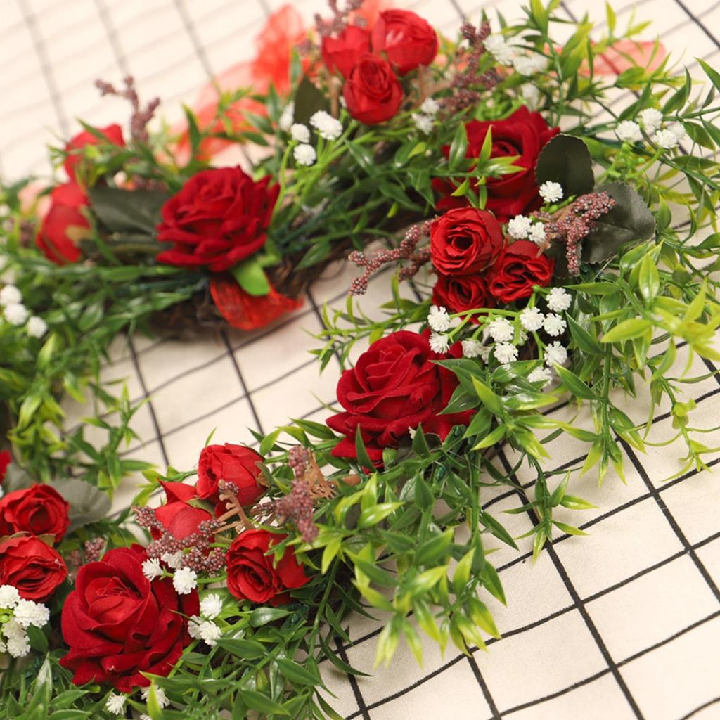 Valentines Day Wreath Decor Decorative Garland Home Decor Valentine's Day Front Door Wreath For Porch Cabinet Home Indoor