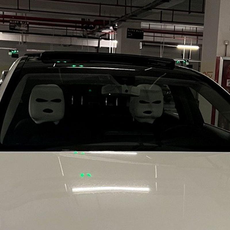 Funda universal para reposacabezas de asiento de coche, pasamontañas de 3 agujeros, cobertura completa, decoración divertida para Halloween y Navidad.