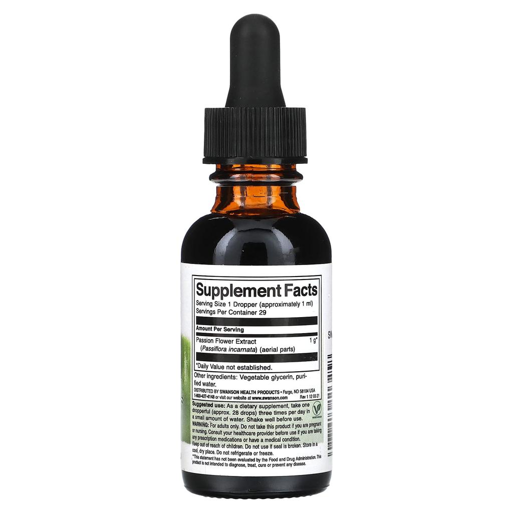 Passion Flower Liquid Extract, Alcohol and Sugar Free, 29.6 Ml (1 Fl Oz) (1,000 Mg Per Serving)