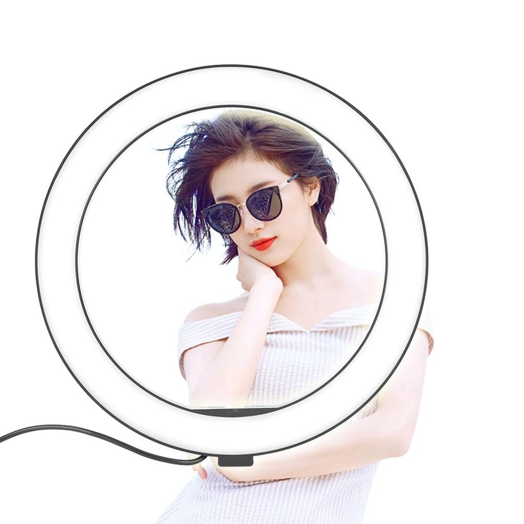 10 Inch 2400‑3000LM 12W LED Ring Light with Cell Phone Clamp Living Broadcast Selfie Fill Lamp