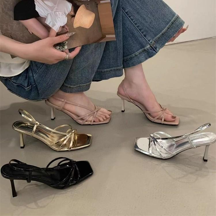 Summer new holiday style outer wear temperament fashionable versatile light mouth stiletto high heel sandals