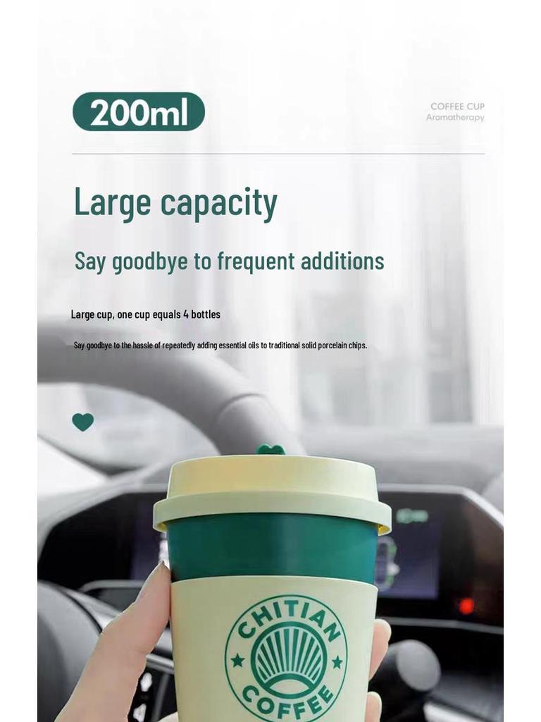 Chida Coffee Cup Air Freshener: Long-lasting, Light Scent, Odor Remover, Decorative for Home & Car Dual Use.