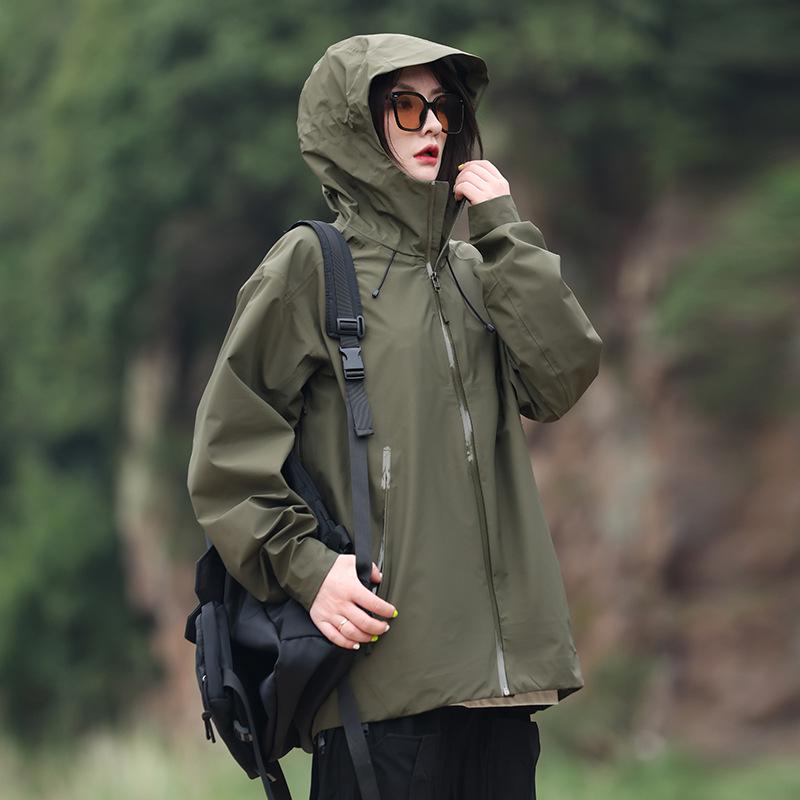 Unisex Heat-sealed Hooded Windproof Waterproof Jacket for Autumn & Winter