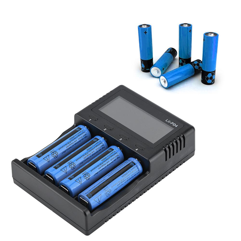 Liitokala Lii pD4 LCD Battery Charger 4 Slot Smart Battery Back