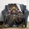 1pc Lotus Mandala Blanket, Lightweight Flannel Throw For Sofa, Bed, Travel, Camping, Livingroom, Office, Couch, Chair