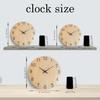 1pc 12-16inch tempered glass wall clock, light wood grain pattern with solid wood hands design wall clock, home mute wall clock