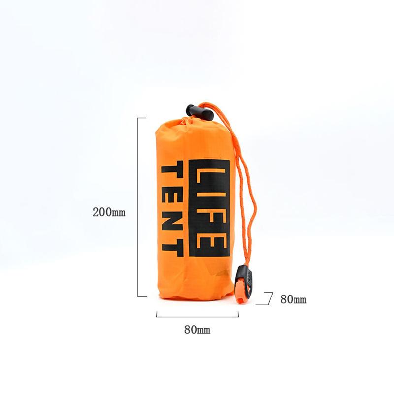 Outdoor Insulated Emergency Tent Waterproof Emergency Life Saving Insulated Tent Includes Life Whistle Ripstop Tentpouch
